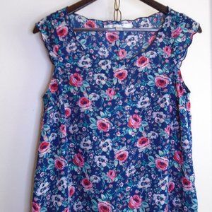 LC Lauren Conrad Sleeveless Floral Blouse